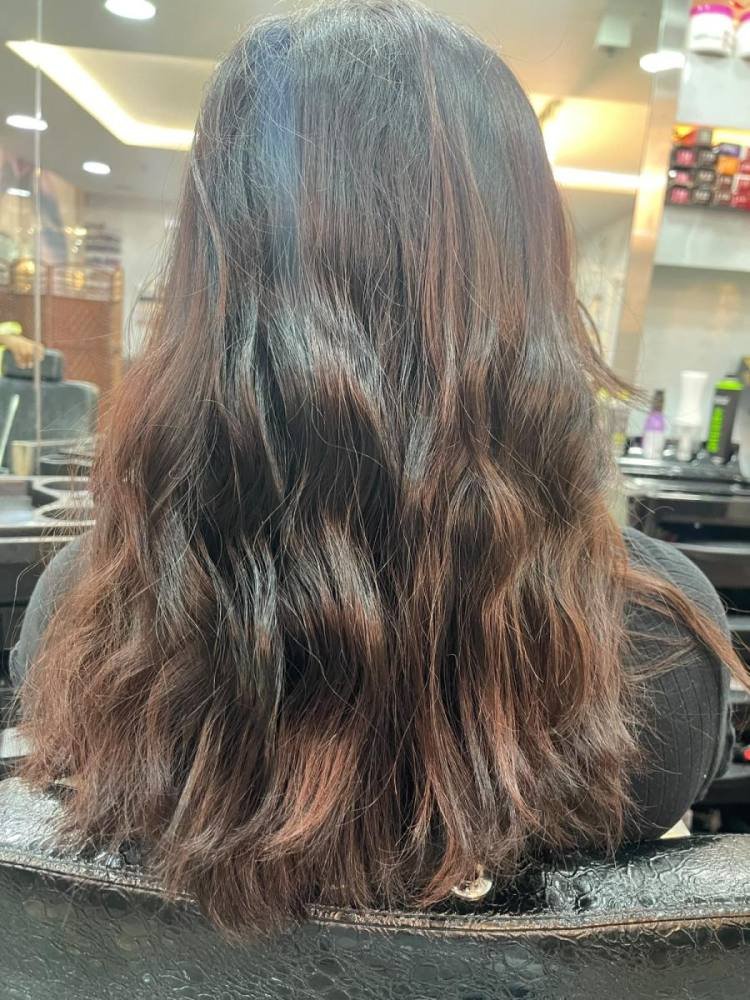 Keratin Smoothing Treatment & Mahogany Color Refresh - Before