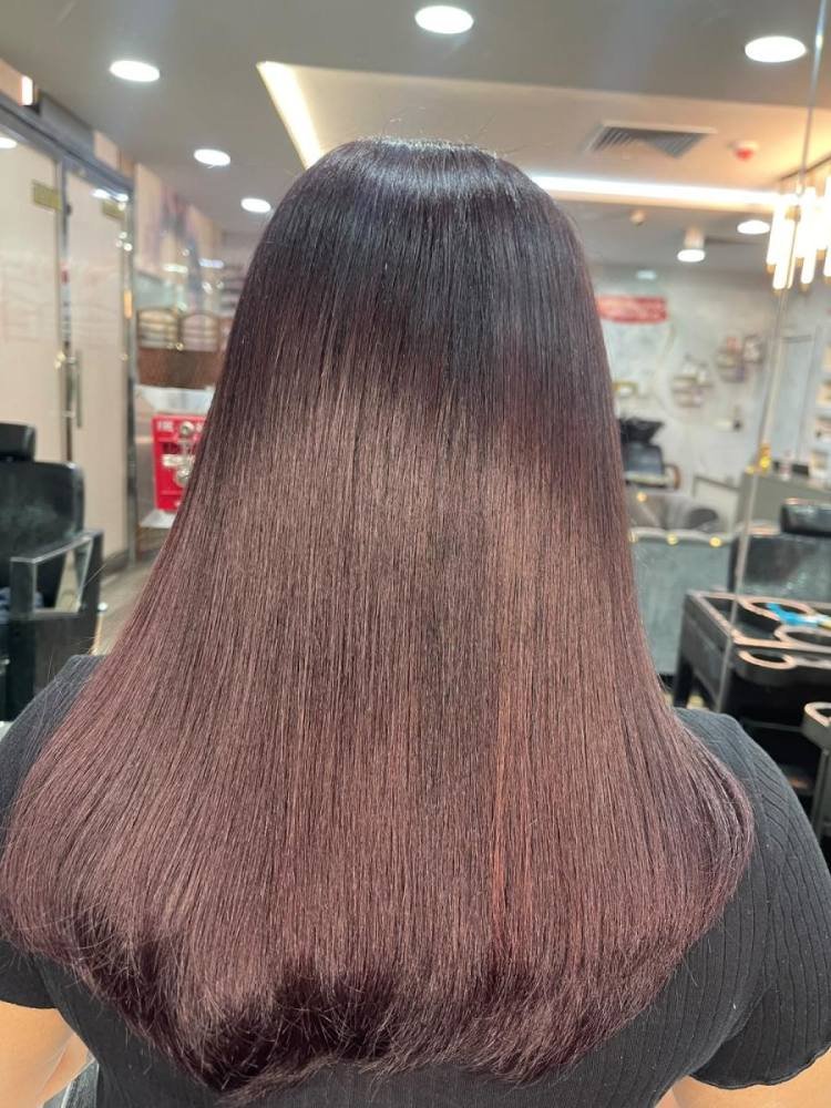 Keratin Smoothing Treatment & Mahogany Color Refresh - After